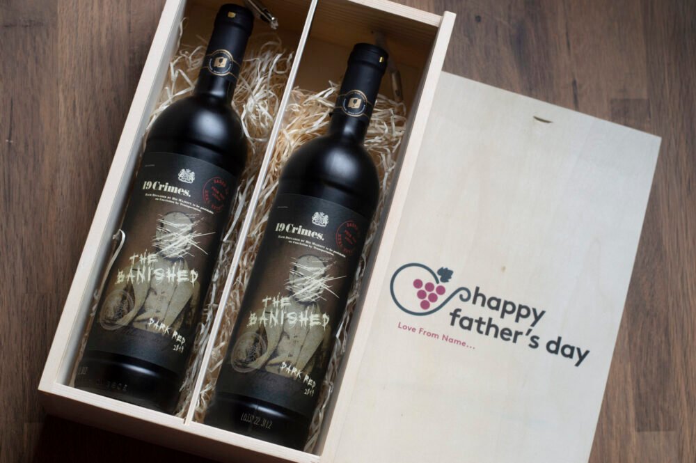Personalised 19 Crimes Luxury Red Wine Gift Set