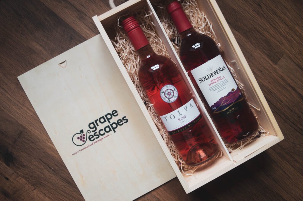Personalised Rose Luxury Wine Gift Set | Grape Escapes Wine Gift Set